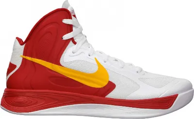 Produktbild von Nike Air Zoom Hyperfuse Basketballschuhe Sneaker, Schuhgröße:Eur 46; Farbe:Weiß/Rot/Gelb