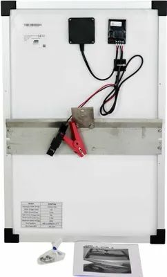 Zdjęcie produktu dla Panel słoneczny 25W z regulatorem ładowania, do podłączenia bezpośrednio do akumulatora, Kerbl