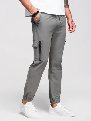 Imagen del producto de Pantalón de chándal para hombre Ombre, con bolsillos tipo cargo y estampado, color gris, talla XXL
