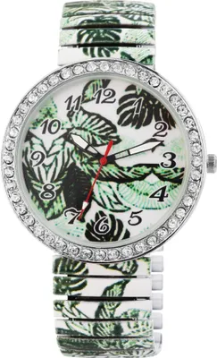 Produktbild von Donna Kelly Damen - Uhr Zugband Strass Blumen Motiv Metall Analog Quarz 1700041