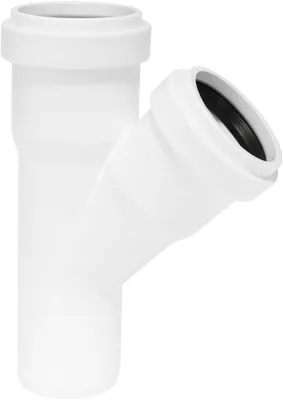 Produktbild von HT Abzweig T-Stück Verbinder DN 32/32 45° weiß PP Kunststoff | mit Dichtung | Gummidichtung | Abwasser | Installation | Kanalrohrsystem | Abwasserrohr