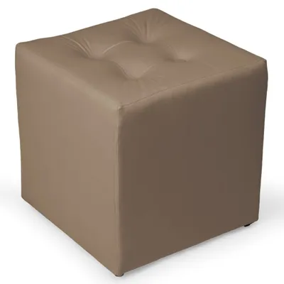 Produktbild von MG Design Samt Sitzhocker in Beige 41 x 41 cm - Gepolsterter Polsterhocker Würfel für Wohnzimmer, Schlafzimmer oder Flur