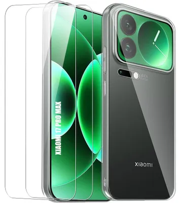 Image de Coque + 2 Verres Trempés pour Xiaomi 17 Pro Max, Protection Silicone Antichoc Anti-Rayures Slim