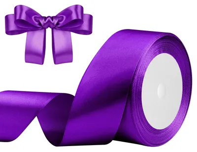 Image de Ruban satiné décoratif – Pour la décoration et la création – Couleur violet – 40 mm x 23 m