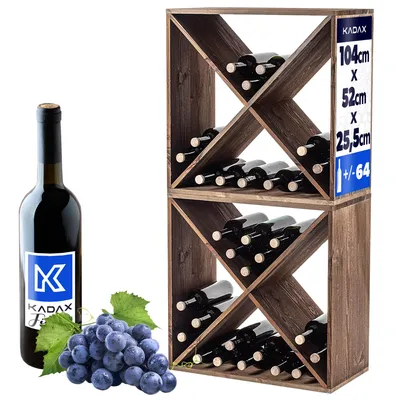 Immagine prodotto di Portabottiglie in legno KADAX, 52 x 25,5 x 52 cm, marrone, 2 pezzi