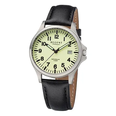 Produktbild von Regent Herren Uhr Lederarmband Leder Armbanduhr Analog schwarz UR1092569