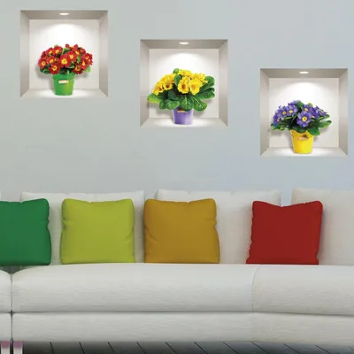 Zdjęcie produktu dla Naklejka 3D z wielobarwnymi polnymi kwiatami, 40 x 120 cm