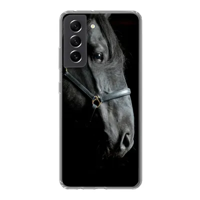 Produktbild von MuchoWow® Handyhülle Schutzhülle Hülle für Samsung Galaxy S21 FE Pferd - Leicht - Schwarz Silikon Softcase Handy Hülle - Mobiltelefonhülle