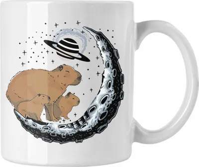 Produktbild von Trendation - Galaxie Capybara Tasse Capybara Tier Kaffeetasse Geschenk für Capybara Liebhaber (Weiß)