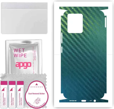 Produktbild von apgo Rückseite + Seiten Schutzfolie, Skin, kompatibel mit Realme 8, Hinten Displayschutzfolie aus Vinylfolie, kratzfest, einfache Montage - Kohlenstoff-Chamäleon CAKA1