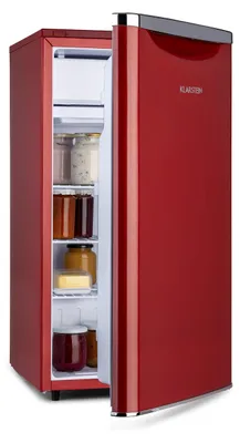Obrázok produktu pre Klarstein Yummy - chladnička, s mraziacim priestorom, chladiaca kvapalina: R600a, 41 dB, 1 x mriežková základňa, vrátane odkvapkávacej misky, 90 l, mraziaci priestor: 8 l, chladnička: 90 l, červená