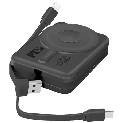 Produktbild von Moxie, 10.000mAh MagSafe Powerbank Lightning und USB-C Kabel, Schwarz