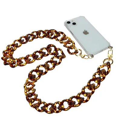 Immagine prodotto di Gioielli per cellulari, catena con maglie grandi, catena lunga 120 cm - marrone