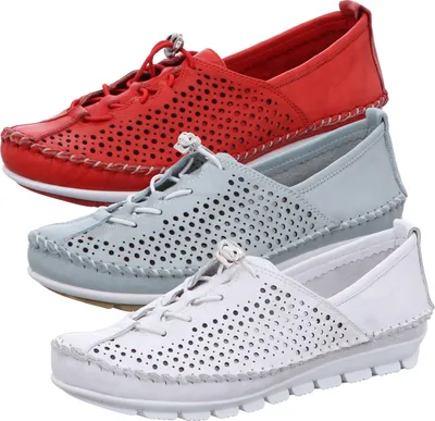 Produktbild von Gemini Damen Ballerina Slipper Mokassins Leder 003138-01, Größe:42 EU, Farbe:Weiß