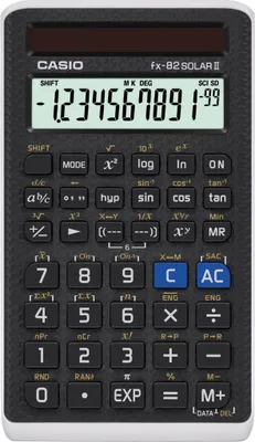 Produktbild von Casio FX-82Solar II, Tasche, Wissenschaftlicher Taschenrechner, 1 Zeilen, Solar, Schwarz