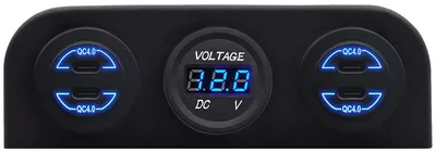 Produktbild von ProRide USB/USB-C-Schnelllader 4 Ports QC4.0 30W Voltmeter 3-fach Aufbau