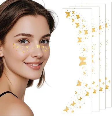 Produktbild von Glanzende Make-up Patches Wasserfeste Gesichts Sproeten Stempel mit Schmetterlingsdesign und Festen Sproeten