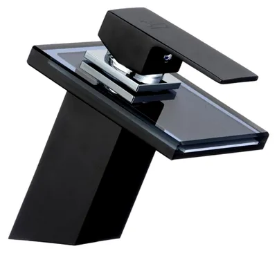 Produktbild von Waschtischarmatur aus Glas in Schwarz für das Badezimmer