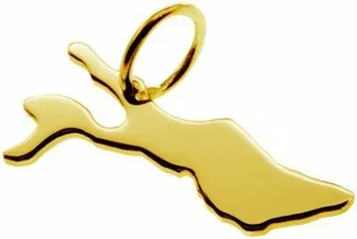 Image de Pendentif carte du lac de Constance en or massif 585 jaune