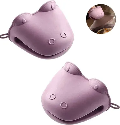 Produktbild von Silikon Ofen Topflappen, Silikon Topfhandschuh Ofenhandschuh Grillhandschuh Backhandschuh, Hitzeresistent