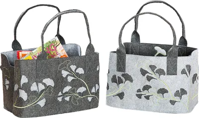 Produktbild von Gilde Filz Tasche Lotus Laser VE 2 so (BxHxL) 25 cm x 26 cm x 40 cm hellgrau/dunkelgrau Sie kaufen hier immer ein Set von 2 gleichen Artikeln.