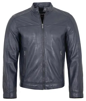 Produktbild von Jilani - Herren Lederjacke Lammnappa indigo blau : 52