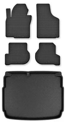 Produktbild von Gummimatten + Kofferraumwanne für Seat Leon II 2005-2012 (Schrägheck) – Schwarz, Semi-Universal, angepasst – Wielganizator Semi-Universal