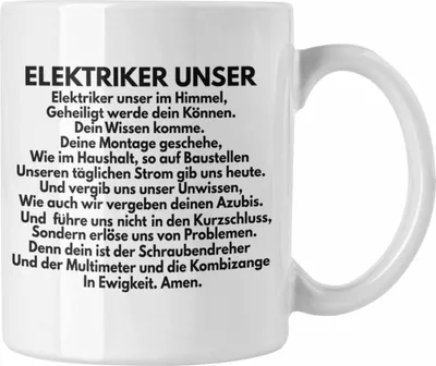 Produktbild von Trendation - Elektriker Unser Tasse Geschenk Elektromeister Lustiger Spruch Männer Geschenkidee (Weiß)