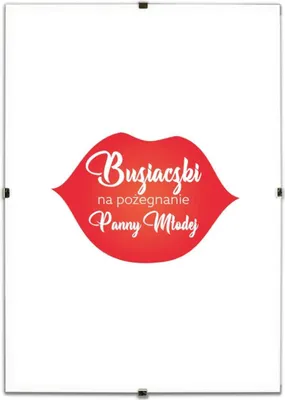 Obrázek produktu pro Pamětní bílý plakát Polibky na rozloučenou nevěsty a ženicha v antirámu.