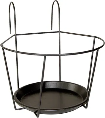 Zdjęcie produktu dla Esschert Design doniczka balkonowa geometryczna 22x27,4x22,3 cm metalowa czarna