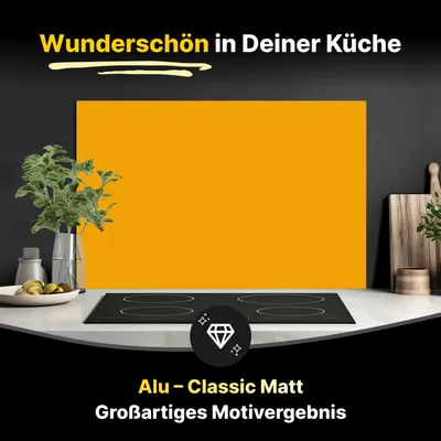 Produktbild von Spritzschutz Küchenrückwand aus Aluminiumverbund in Matt 100x50 cm - Sonnengelb