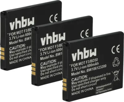Produktbild von vhbw 3x Akku kompatibel mit AVM Fritz!Fon C4, MT-F, EM325, EM25, M325, M2, MT-F 2000, C5 schnurlos Festnetz Telefon (600 mAh, 3,7 V, Li-Ion)