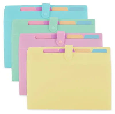 Produktbild von 4x Dokumentenmappe / DIN A4 / aus PP / 4 Farben sortiert