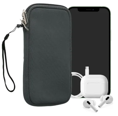 Produktbild von kwmobile Neopren Handytasche für Smartphones XL - 6,7/6,8" - Handy Tasche mit Reißverschluss - Handyhülle universal Grau