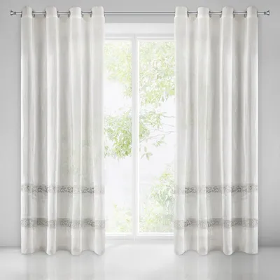 Produktbild von Gardine ANNE weiß silber 140x270 cm  Ösen