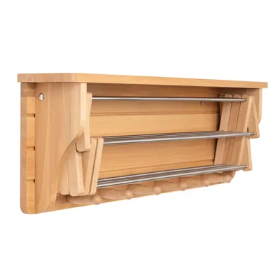 Immagine prodotto di KNAPYA 3 in 1: Mobiletto a parete, asciugatrice per biancheria e appendiabiti, realizzato in legno massello di faggio, 90 cm