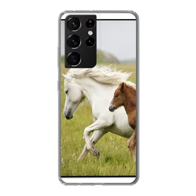 Produktbild von MuchoWow® Handyhülle Schutzhülle Hülle für Samsung Galaxy S21 Ultra Pferde - Tiere - Gras Silikon Softcase Handy Hülle - Mobiltelefon
