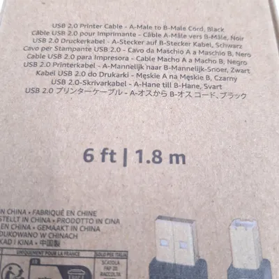 Zdjęcie produktu dla AmazonBasics 7HUA, 1,8 m, USB A, USB B, USB 2.0, Czarny
