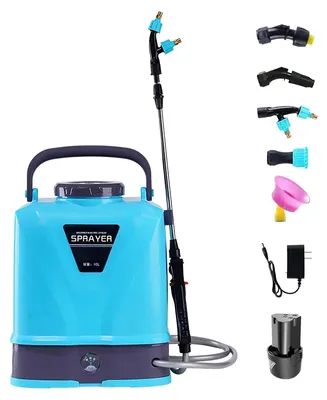 Produktbild von Rückenspritze - Elektrische Wiederaufladbare Pflanzenschutzspritze - 8 l - Lithiumbatterie - 10–20 V - Tragbar - Blau