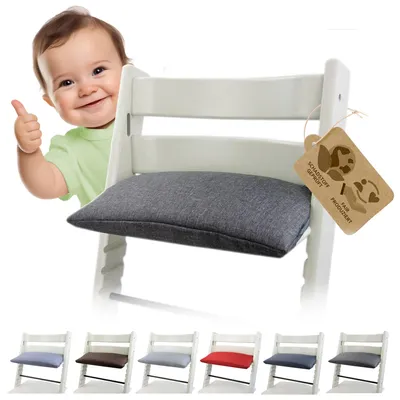 Produktbild von BAMBINIWELT Ersatzbezug, Kissen für Hochstuhl/Kinderstuhl Stokke Tripp Trapp, Sitzverkleinerer, 1-TEILIG, grau
