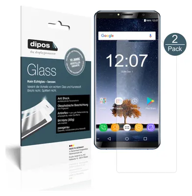 Produktbild von 2x Schutzfolie für Oukitel K6 matt - Anti-Shock 9H Folie Glass Displayfolie