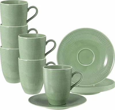 Produktbild von Seltmann Weiden Beat Salbeigrün Becher + Untertasse 6er Set