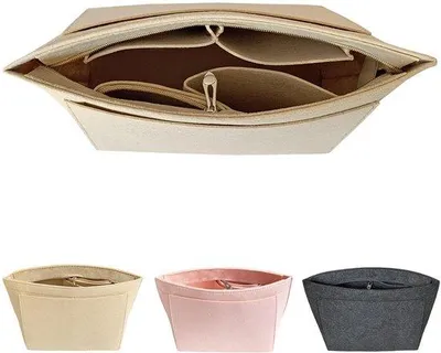 Produktbild von Beige Damenhandtas Organizer mit Felt Innenzimmer M