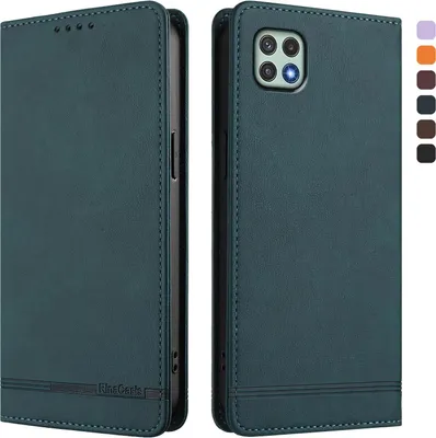 Obrázek produktu pro Pouzdro pro Samsung Galaxy A22 5G, retroPolyuretankožené flip pouzdro s stojánkem a přihrádkami na karty Zelený
