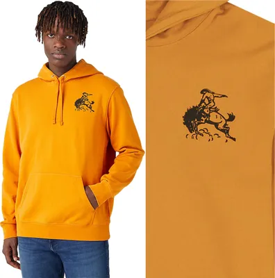 Produktbild von WRANGLER Herren, Sweatshirt LOGO, XL, Orange, kapuzenpullover, , hoodie