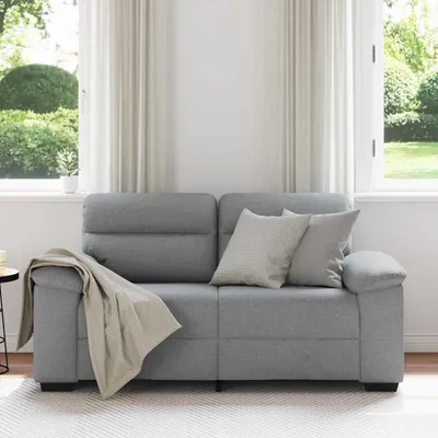 Produktbild von vidaXL 2-Sitzer-Sofa Hellgrau 160x81x84 cm Stoff