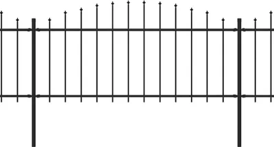 Obrázok produktu pre vidaXL Záhradný plot s hrotom z ocele 714,5 x 75 cm čierny