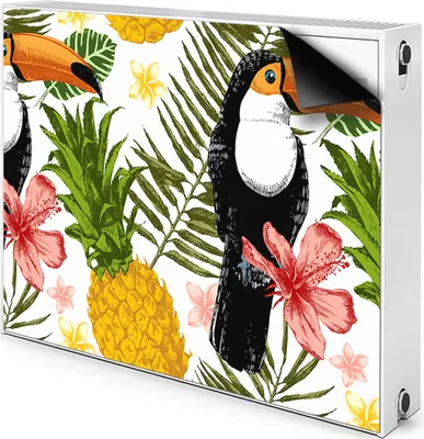 Produktbild von Magnet Heizung Verkleidung Abdeckung Heizung Heizkörperabdeckung 90x60 cm  - Tukan, ich, Ananas