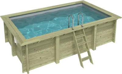 Produktbild von Pool AQUA 4.65 x 2.85 - H.1.24 m, grau, mit Stahlprofilen zum Einbetonieren