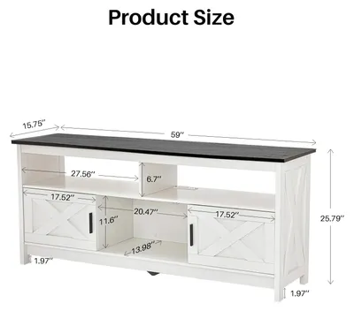 Imagen del producto de Mueble para televisión - Mueble de TV - Soporte para televisión - Mueble - Capacidad de carga: 136 kg - Enchufe con puerto USB - 150 x 40 x 66 cm